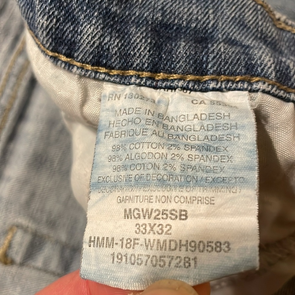 Men’s Wrangler blue jeans Regular fit Size 33x32 good condition with some wear - Picture 7 of 10